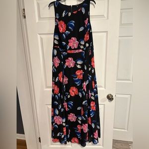 Torrid 20 Maxi Dress Black Floral Georgette Sleeveless High Neck Back Zip